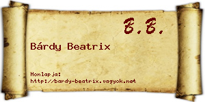 Bárdy Beatrix névjegykártya